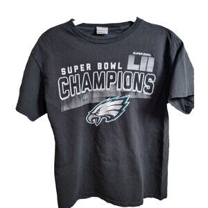 Philadelphia Eagles Shirt Mens Large Black Super Bowl LII Champions Delta
